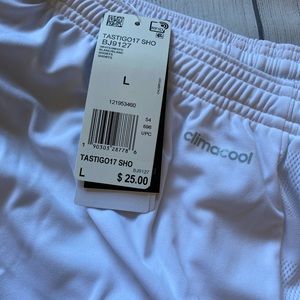 Brand New White Adidas Shorts. Soccer Athletic. Large. Tastigo17